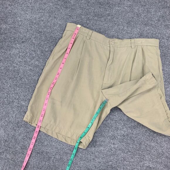 Tommy Bahama Silk Shorts Mens 36 Parchment Pleated Front Mid Rise Golf Chino - Picture 5 of 10